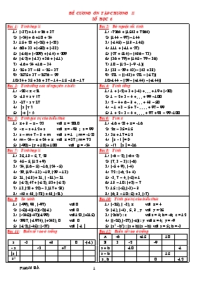 Đề cương ôn tập Chương II Số học 6 - Phạm Hà